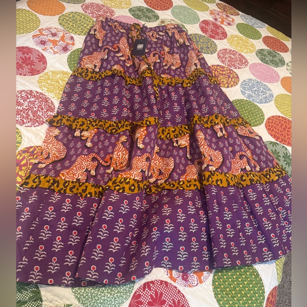 NWT PRINTFRESH Now or Later Tiger Queen skirt in purple/brown/black, size M - Picture 3 of 11